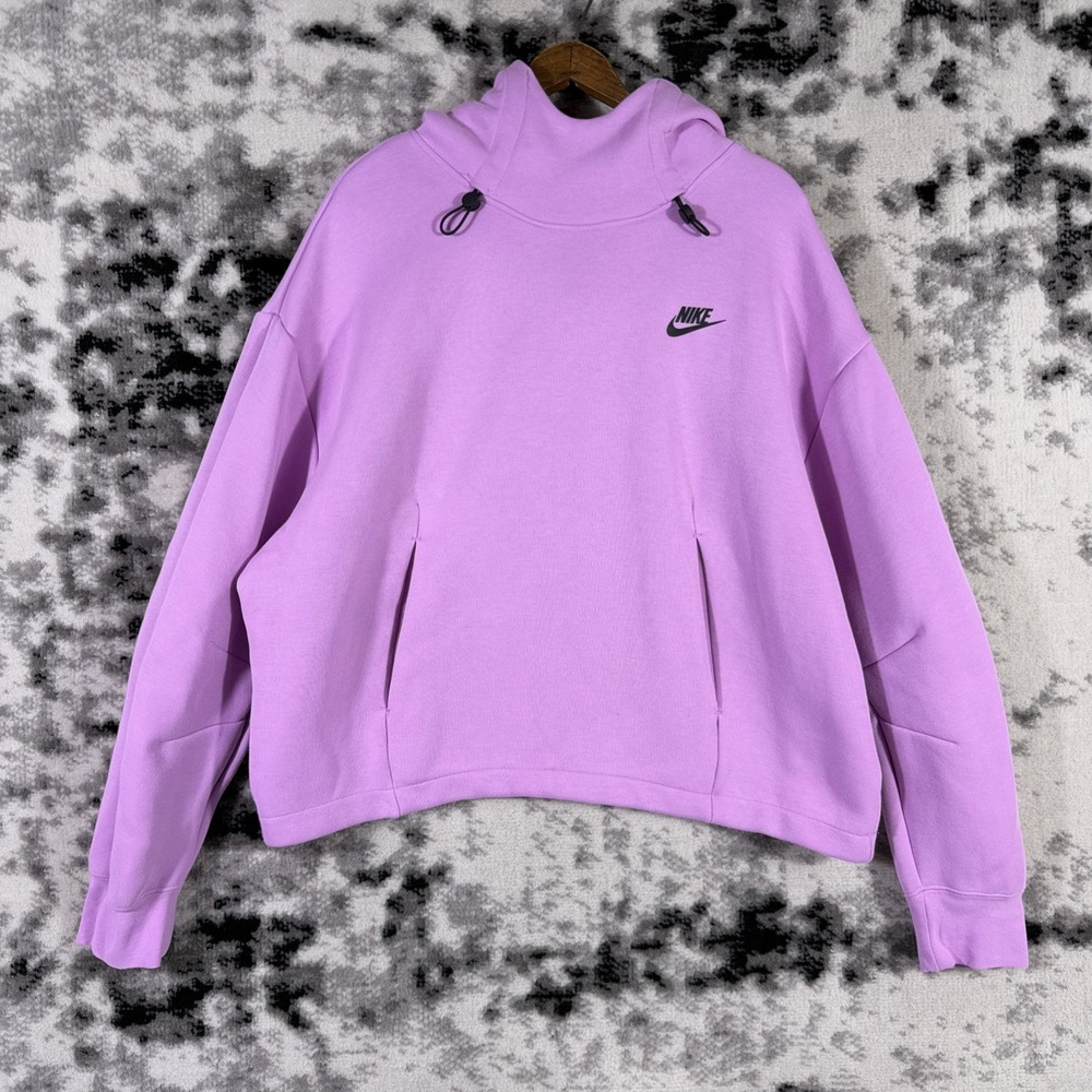 Nike FV6322 Hoodie Womens Size Large Purple Tech Performance Gym Training‎